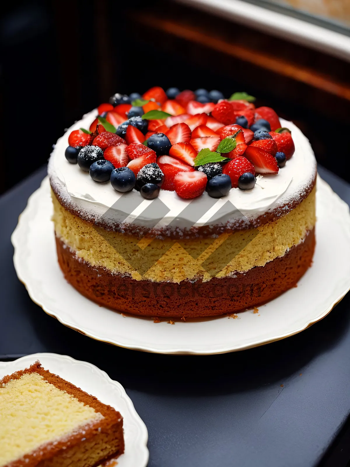 Picture of Delicious Berry Trifle Dessert with Pastry and Cream