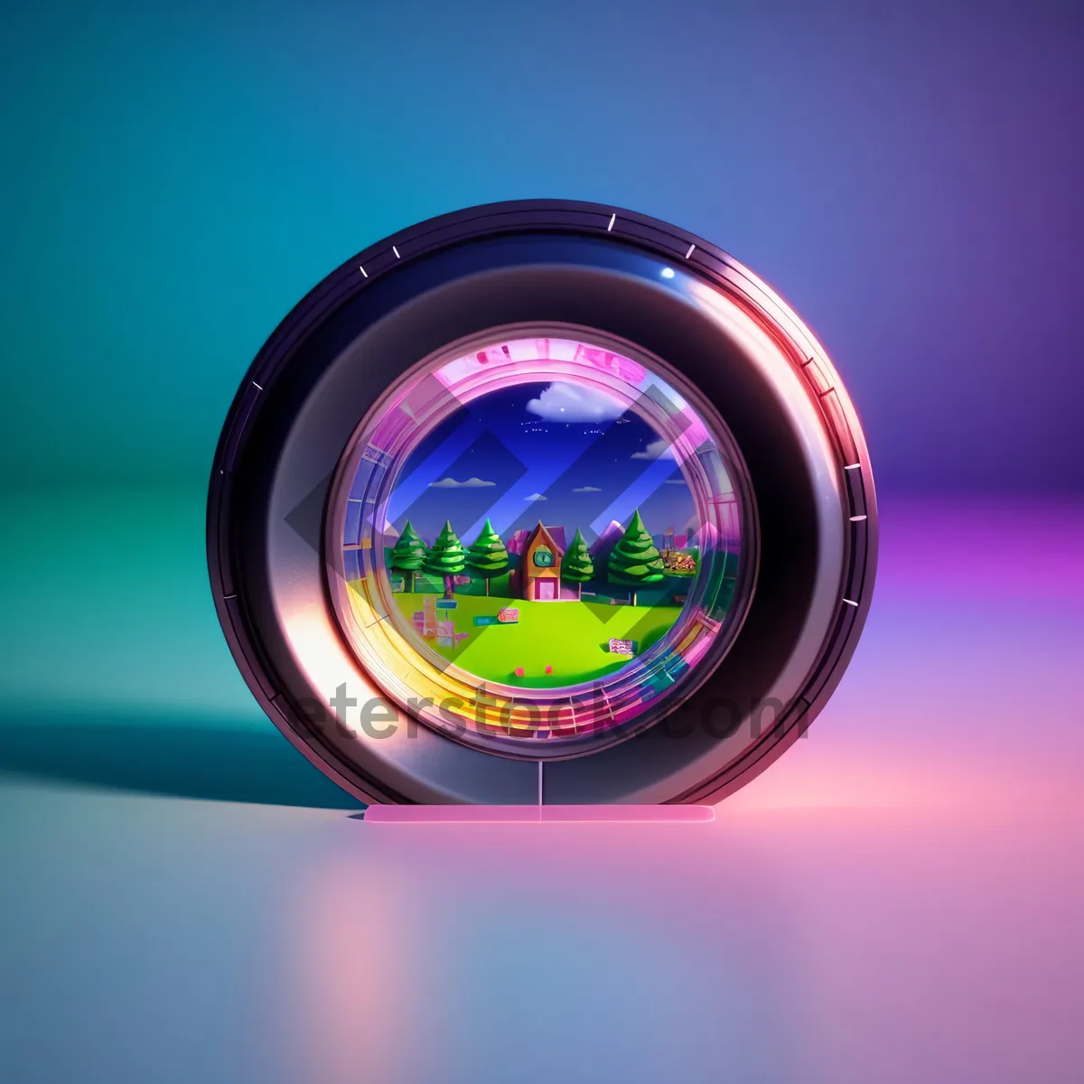 Picture of Glowing LED glass button, symbolizing bright web design