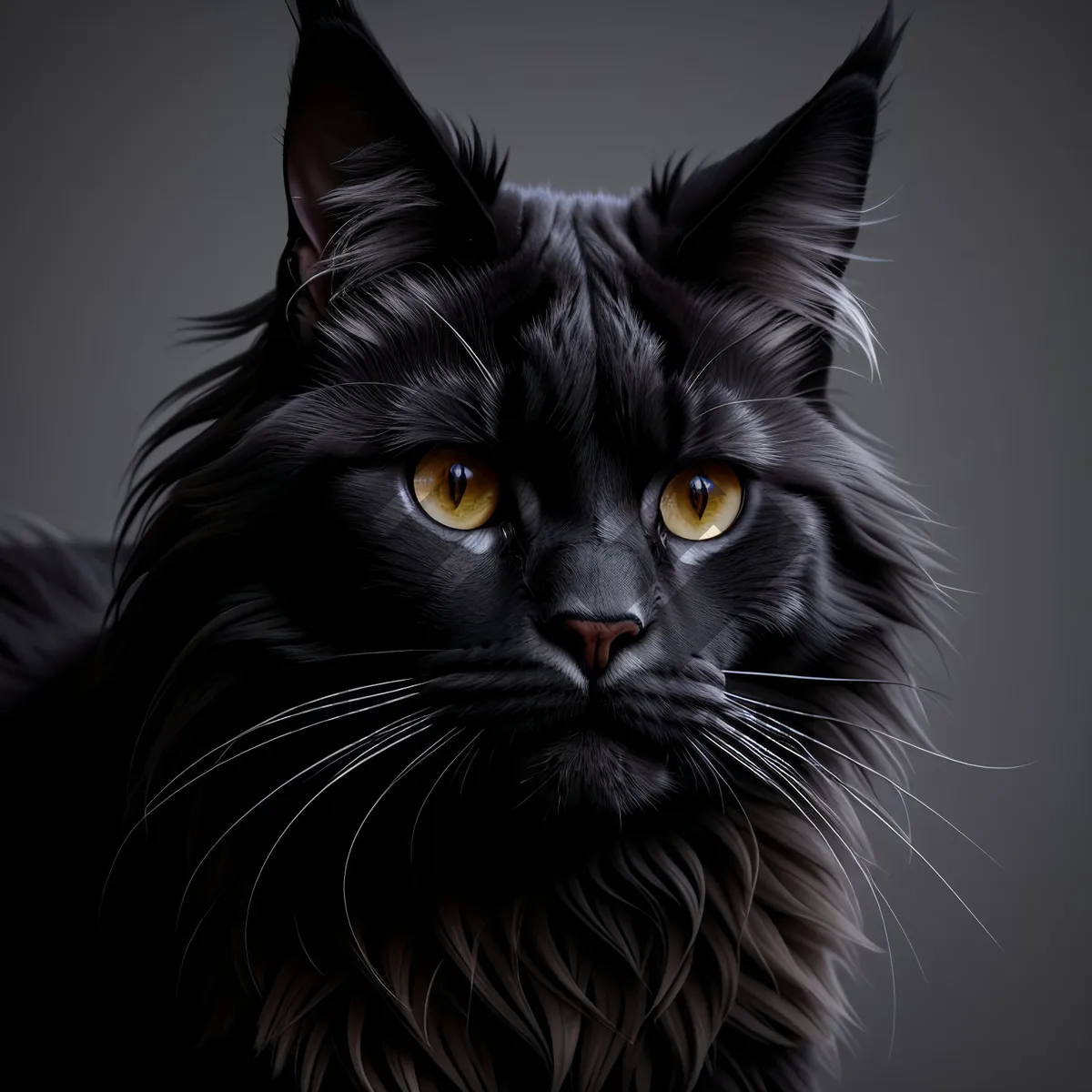 Picture of Fluffy Feline Friend: Adorable gray tabby cat with playful whiskers.