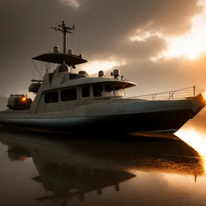 Luxury Yacht Sailing on Open Seas