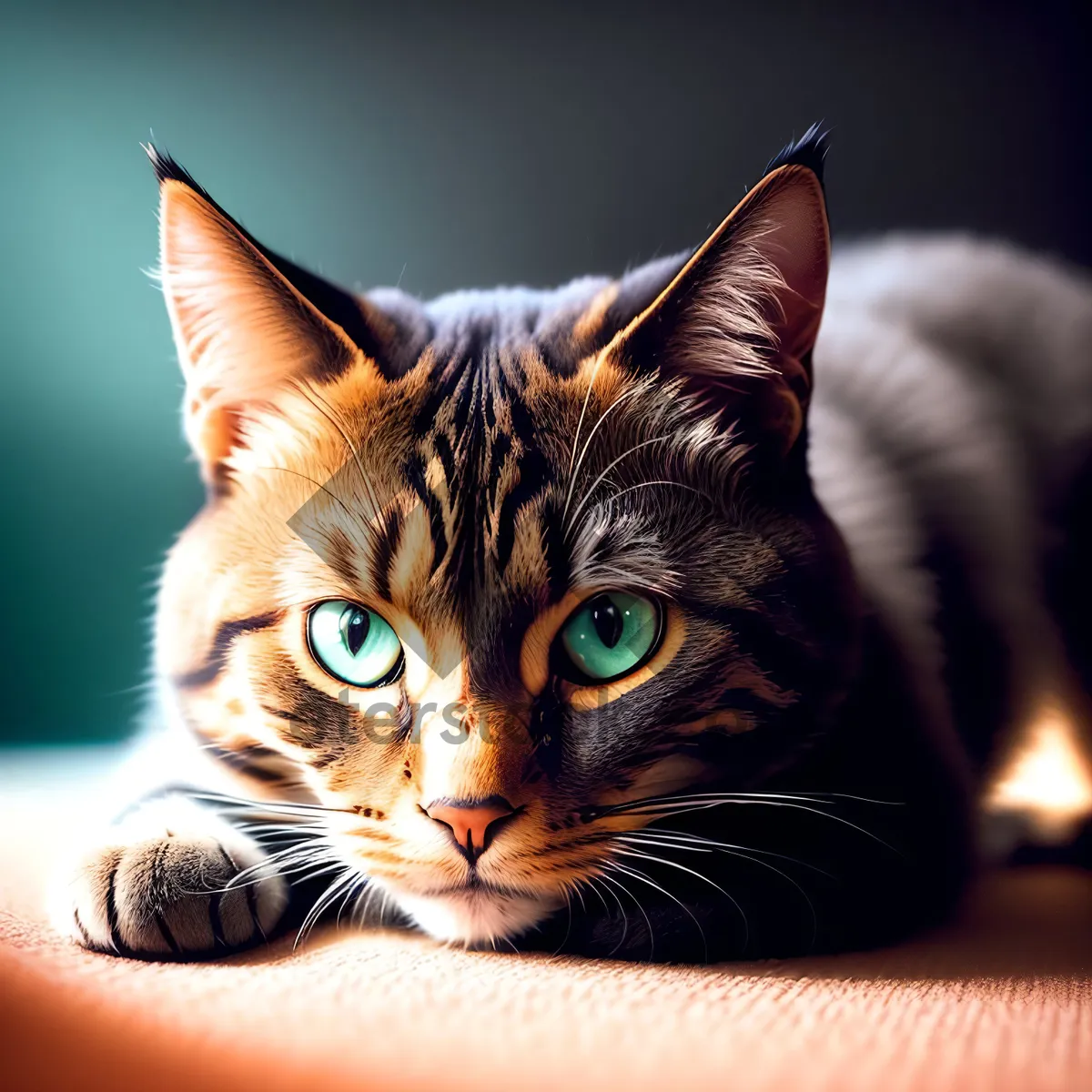 Picture of Curious Kitty with Fluffy Gray Fur