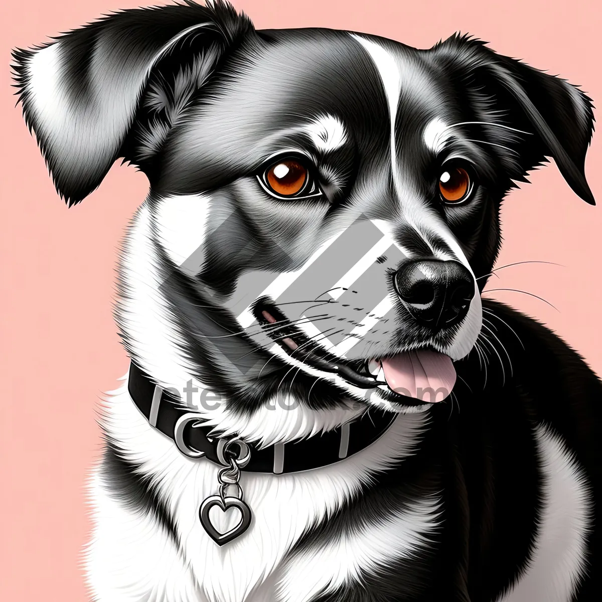 Picture of Black Dog Portrait: Attractive and Cute Canine Model