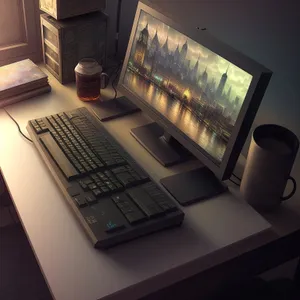 Modern Wireless Desktop Computer - Business Work Setup