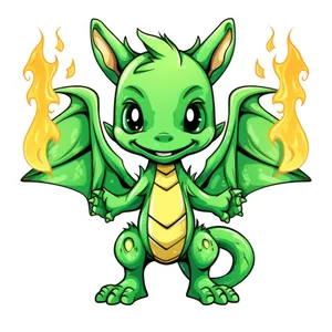 Happy animal cartoon graphic clip art drawing.