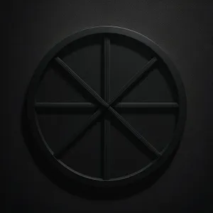 Shiny Black Metal Round Button Icon