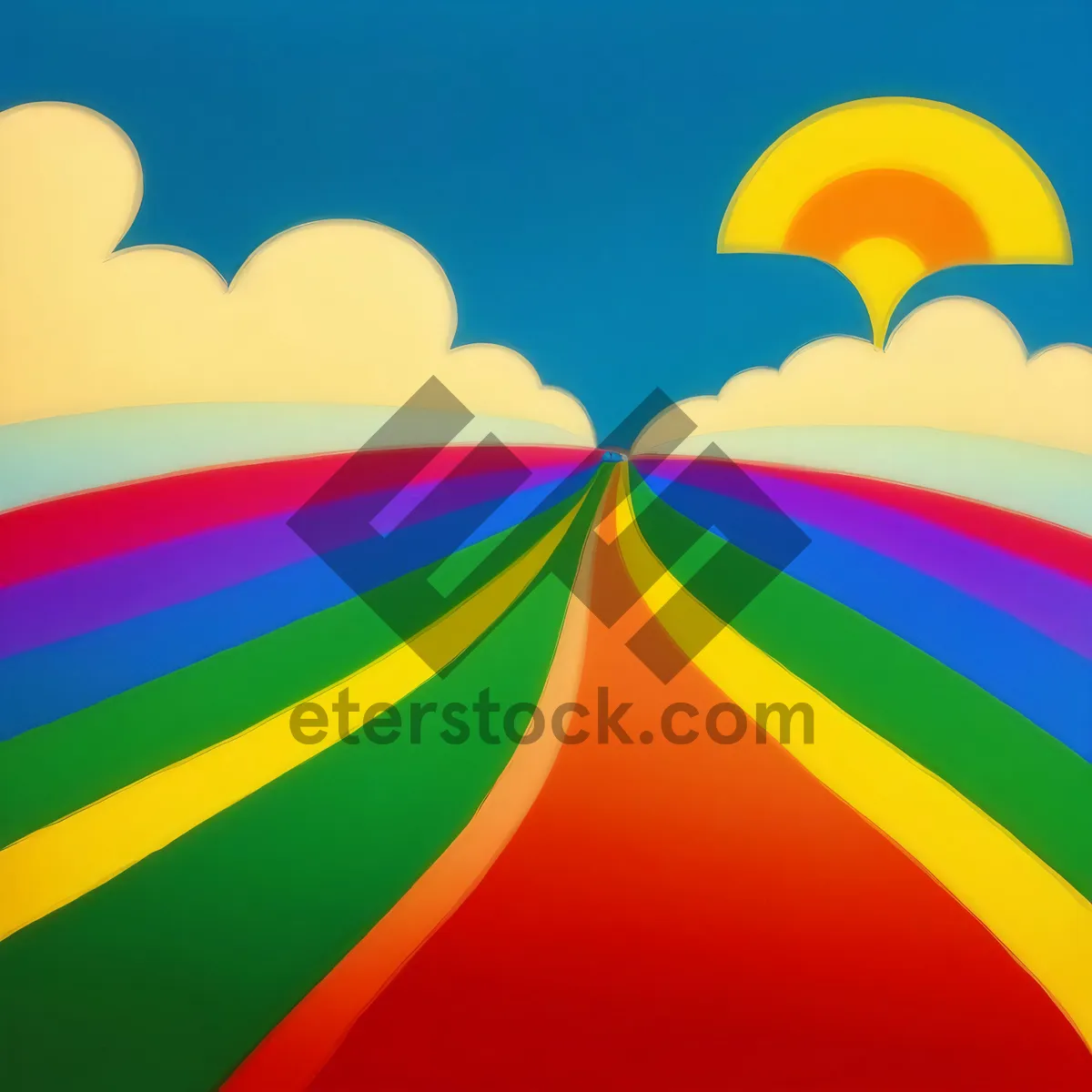 Picture of Vibrant Abstract Rainbow Graphic Design