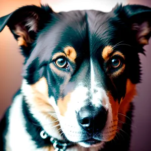 Cute Border Collie Puppy with Expressive Brown Eyes