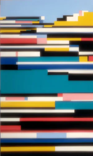 Colorful school supplies in bright artist studio