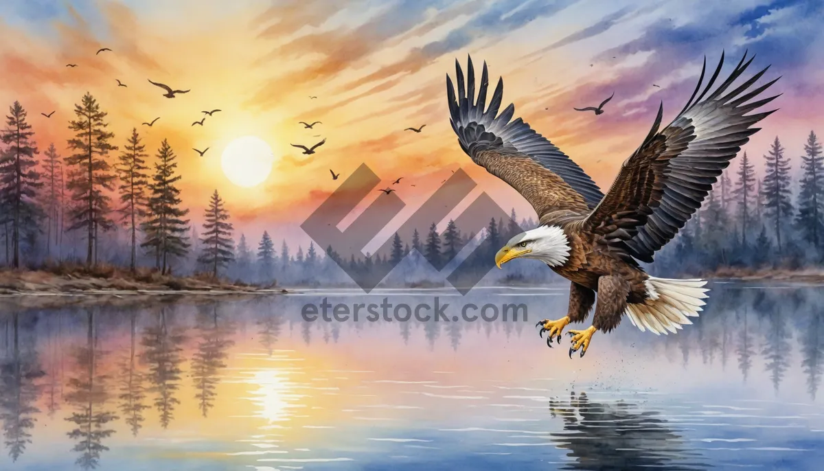 Picture of Bird of Prey Soaring in the Sky