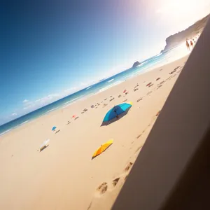 Sky-high Airplane Soaring over Sand Dunes