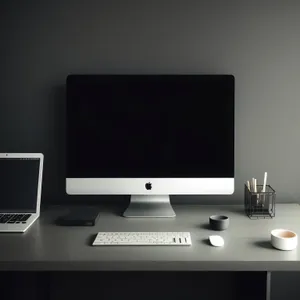 Modern Office Desktop Computer with Flat Screen Display