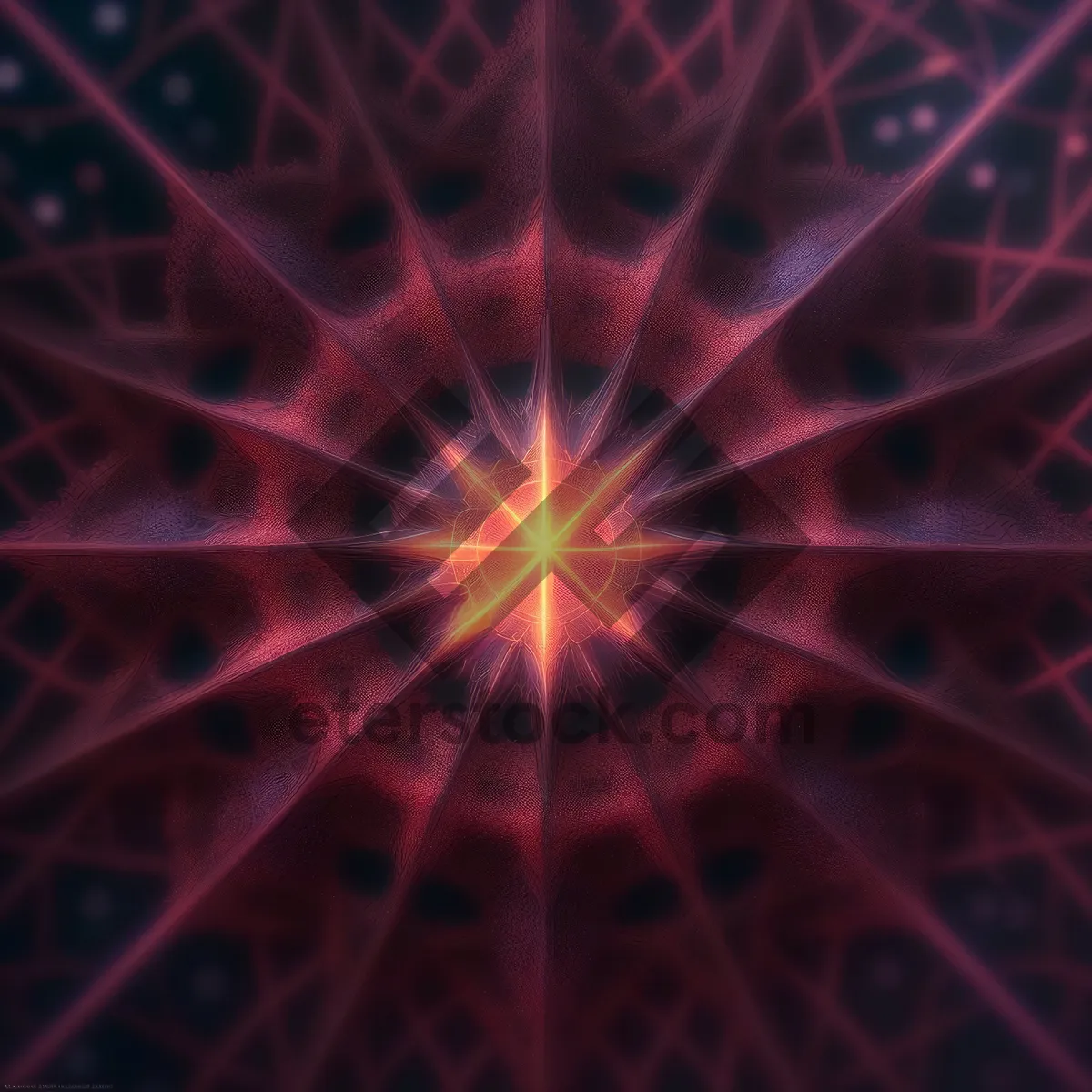 Picture of Dark Glowing Fractal Explosion: Modern Sci-Fi Art