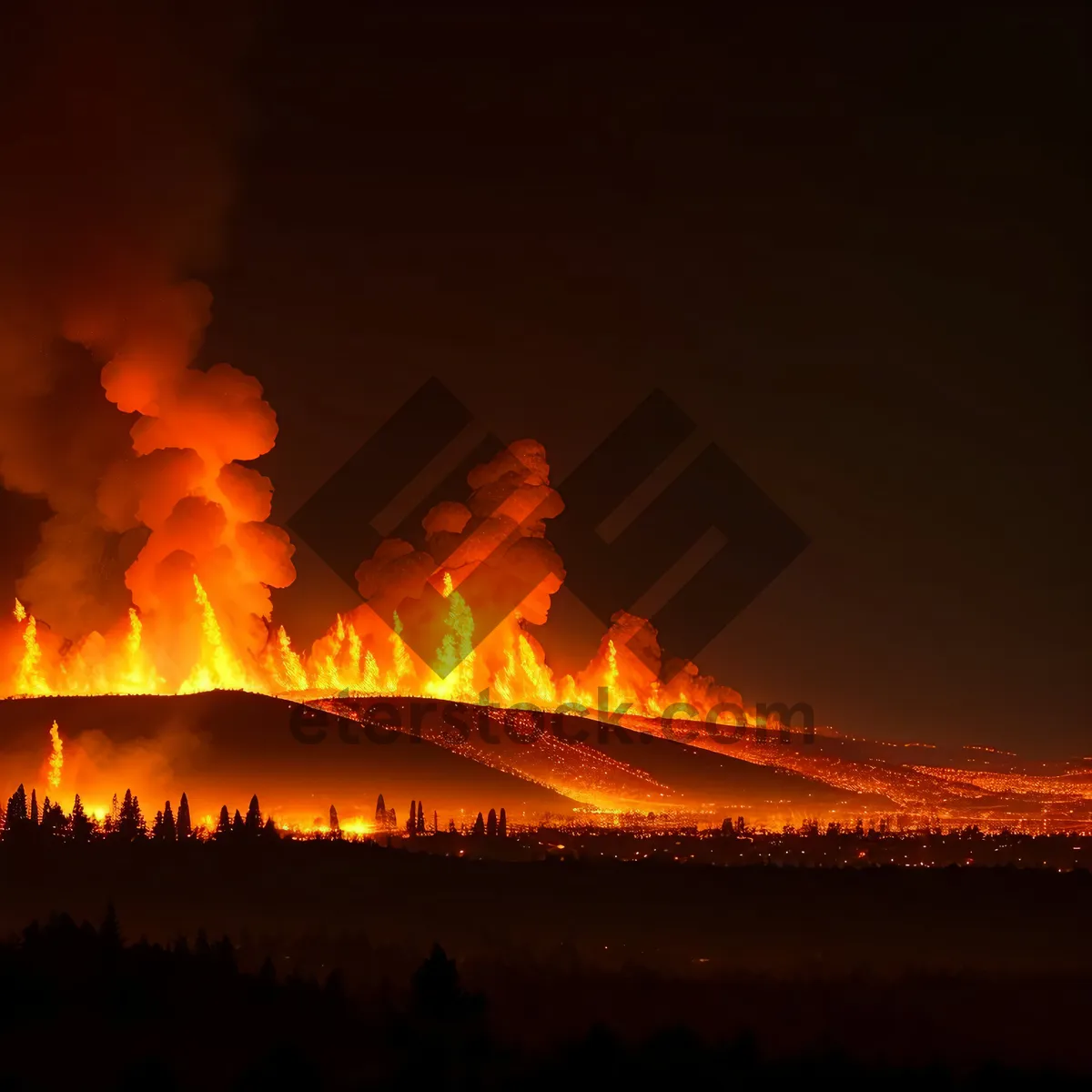 Picture of Blazing Sunset: A Fiery Celestial Spectacle.