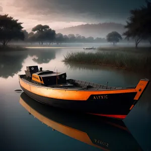 Speedboat Racing across Serene Lake