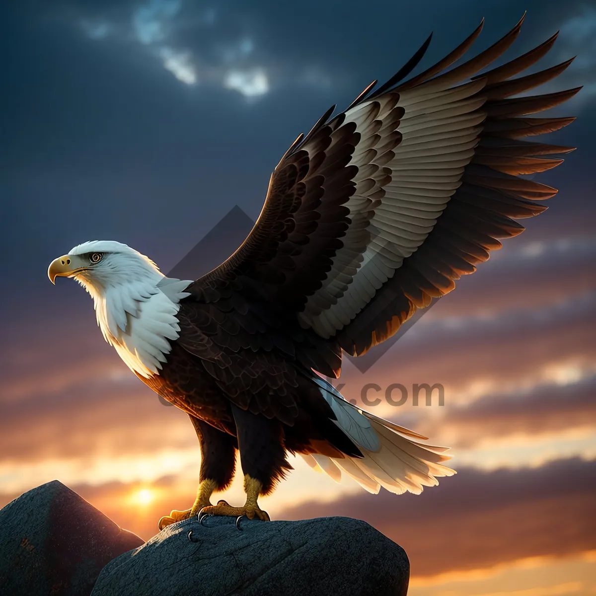 Picture of Regal Wings: Majestic Bald Eagle in Flight