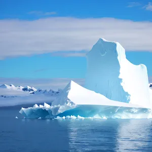 Majestic Arctic Glacier Reflections in Winter Wonderland.