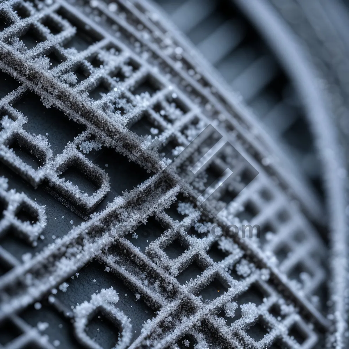 Picture of Metallic Texture Pattern on Manhole Cover with Net