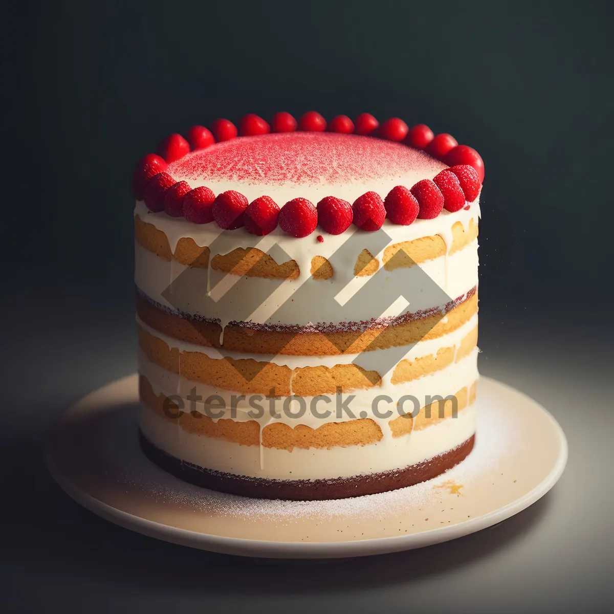 Picture of Delicious Fruit Cake with Creamy Frosting