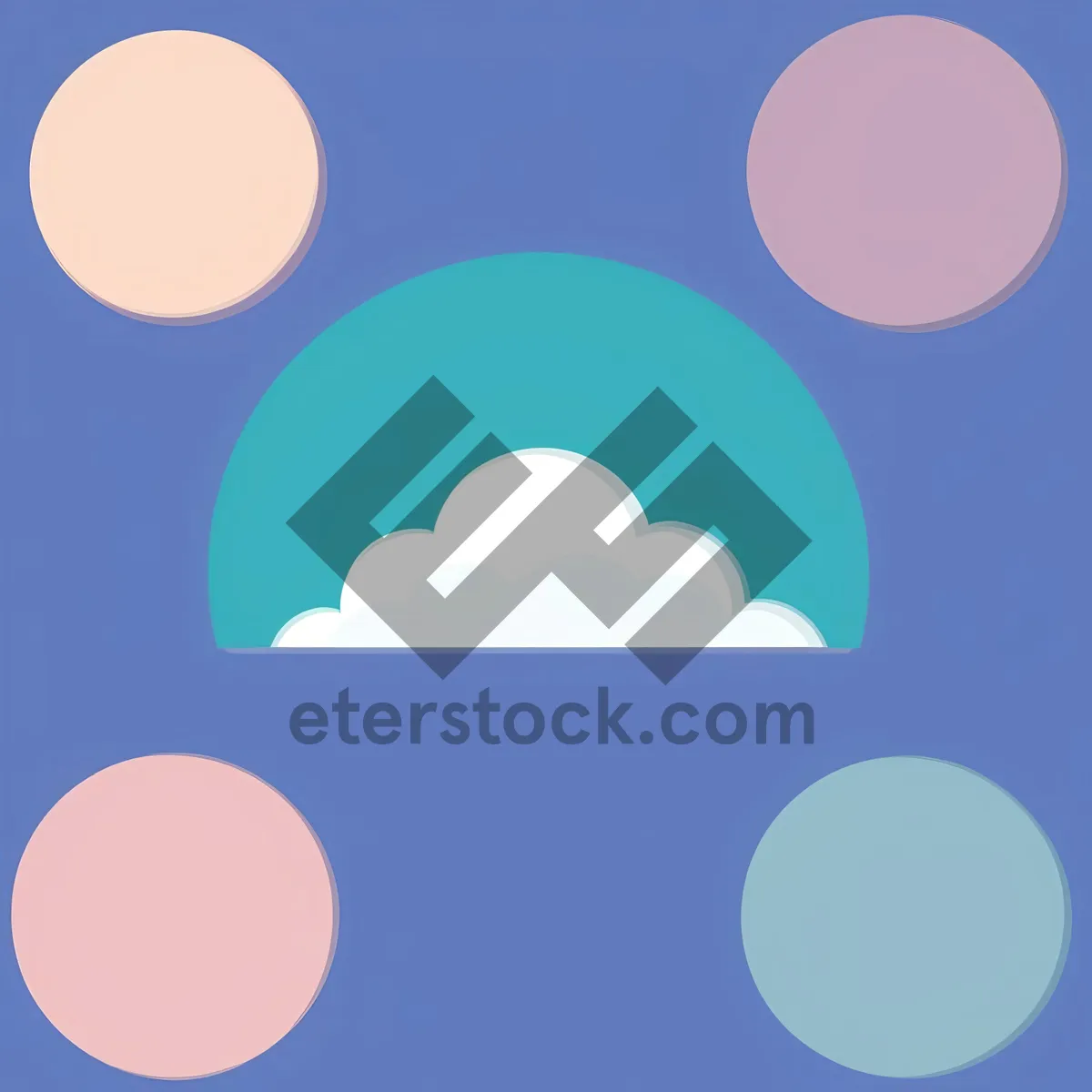 Picture of Design Moon Circle Icon with Polka Dot Round