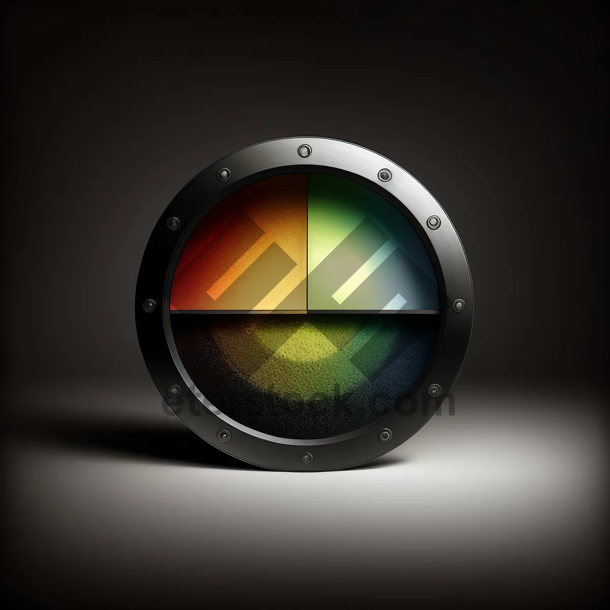 Picture of Shiny Orange Button with Glass Reflection