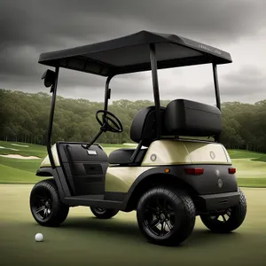 Golf Cart on Green Course