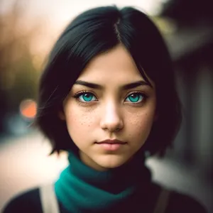 Beautiful doll portrait: Pretty brunette smasher with attractive smile.