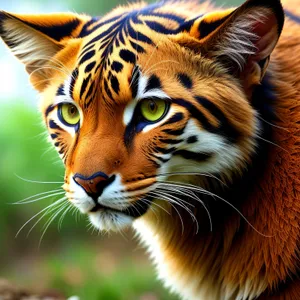 Fierce Tiger Cat Staring Intensely