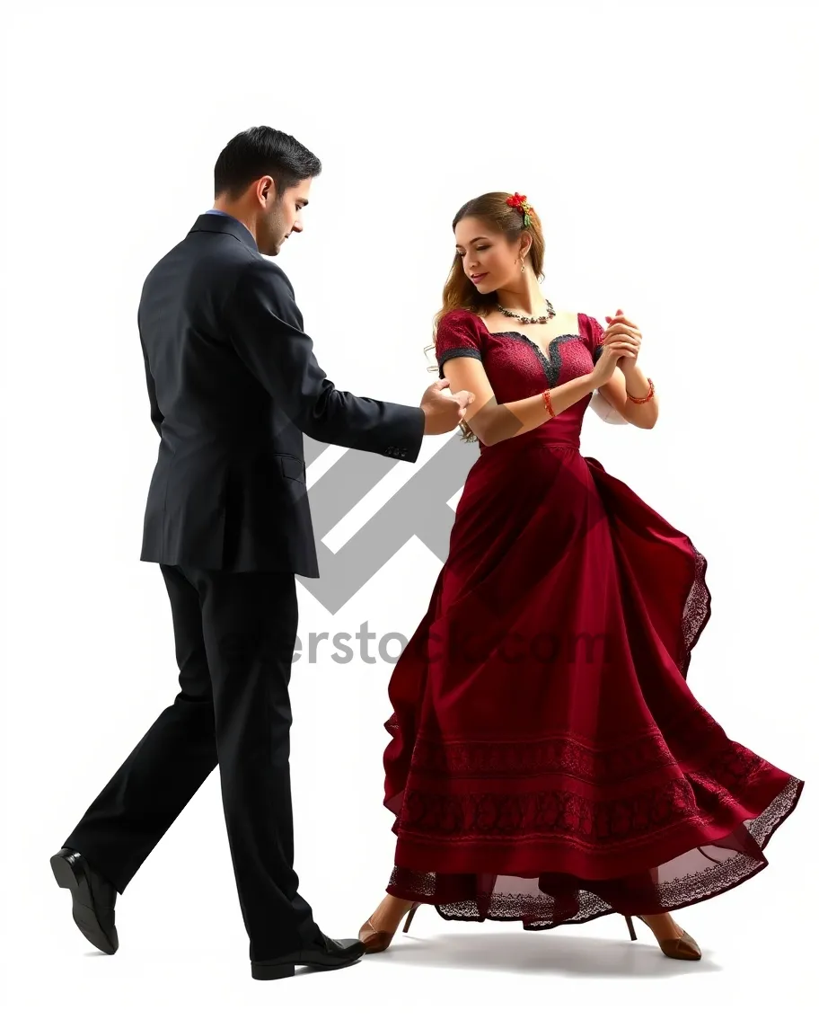 Picture of Pretty fashion dancer poses in attractive dress