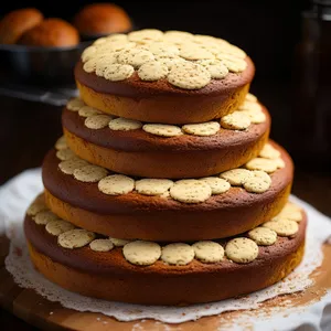 Delicious chocolate chip cookies at bakery.