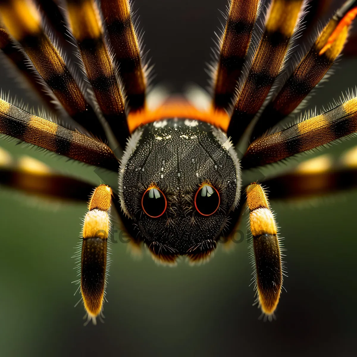 Picture of Vibrant Winged Arachnid Capturing Prey