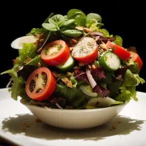 Fresh Vegetable Salad Plate with Nutritious Greens