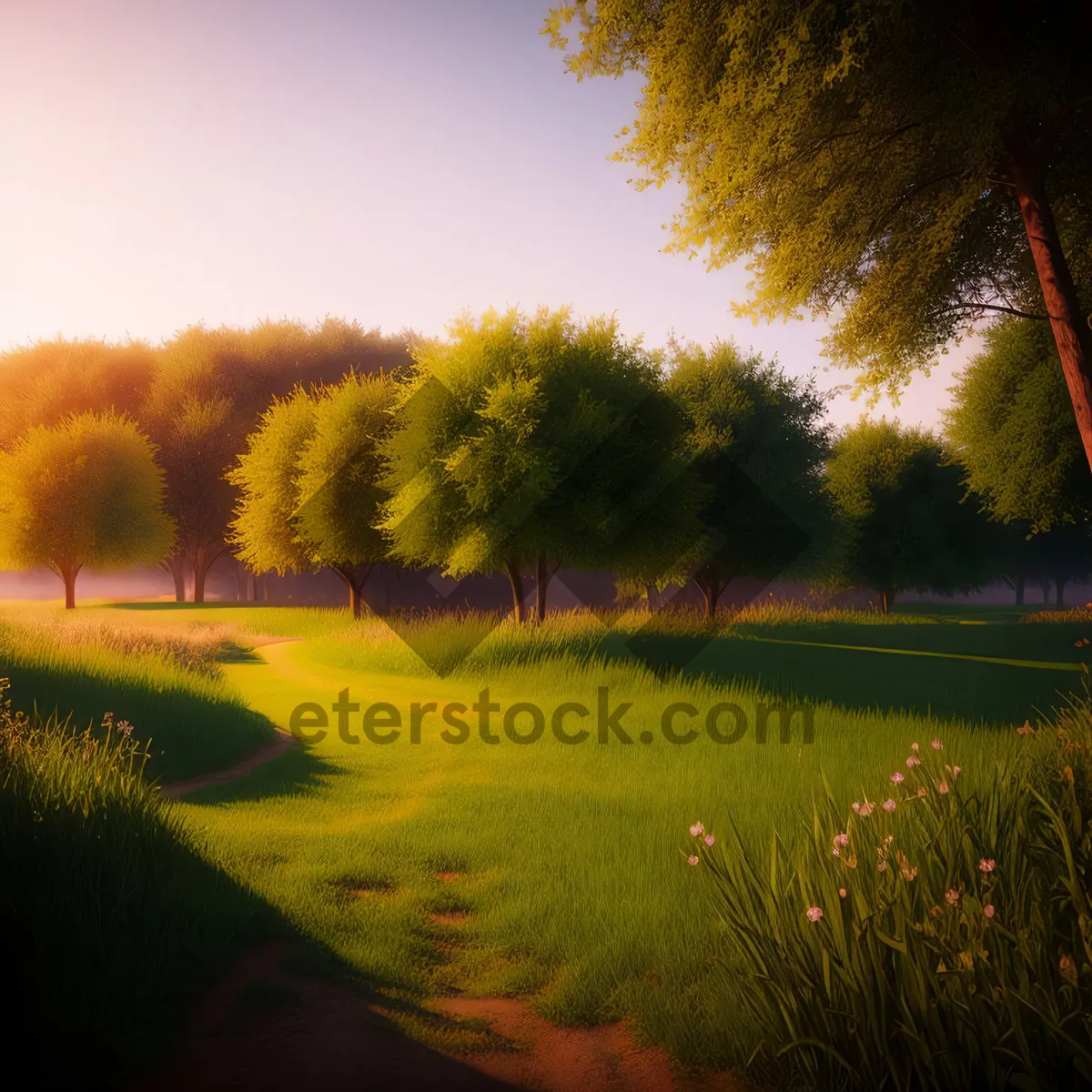 Picture of Golden Horizon: Rapeseed Meadow Under Summer Sun