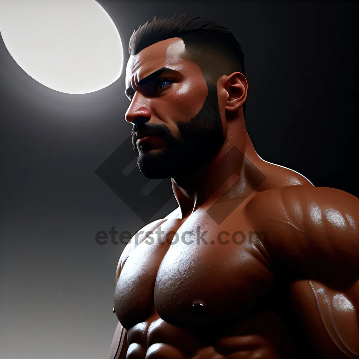 Picture of Muscular Black Male Model Posing Fashionably