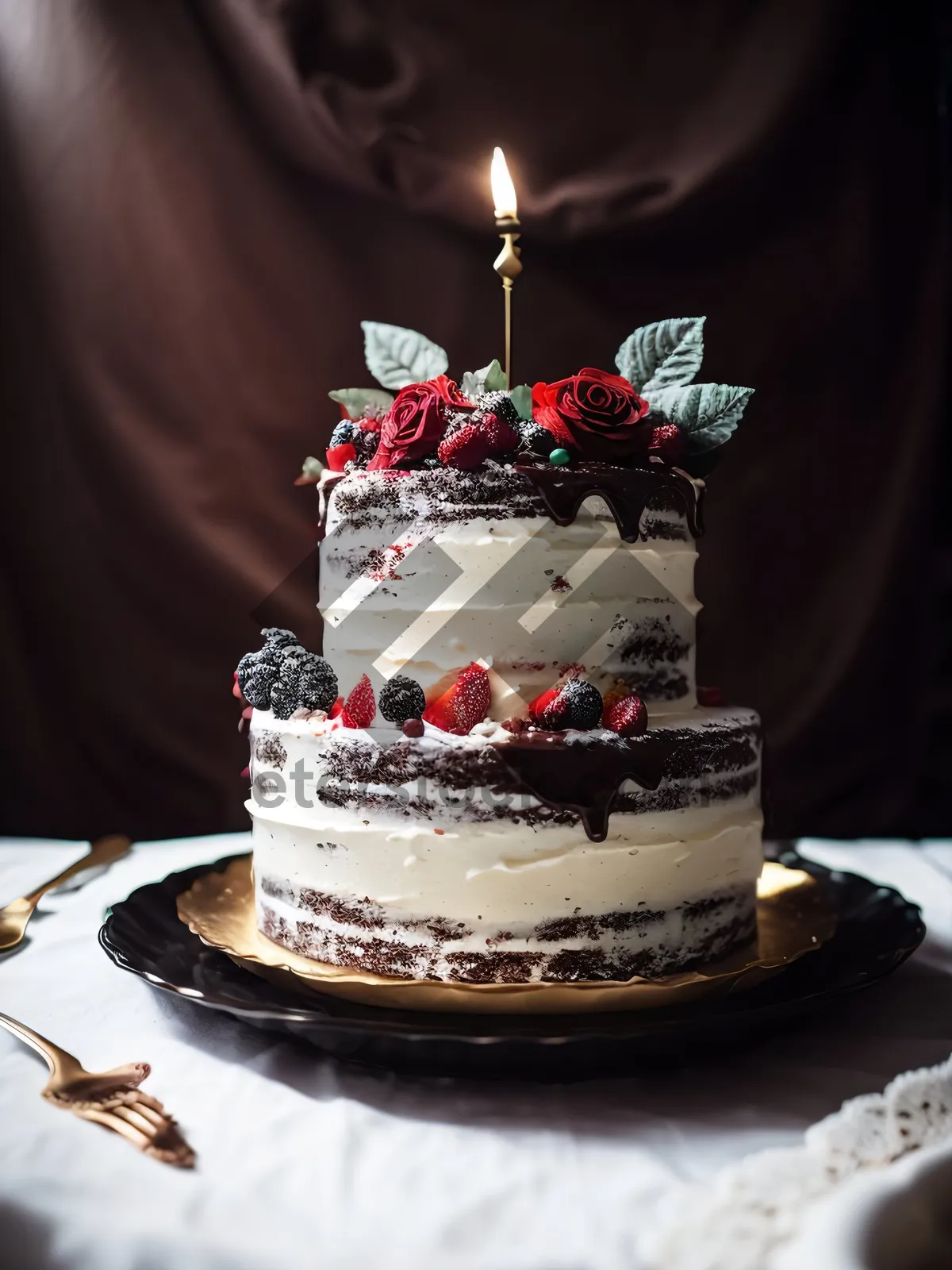 Picture of Delicious Gourmet Fruit Cake on Table