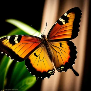 Vibrant Monarch Butterfly Gracefully Landing on Flower