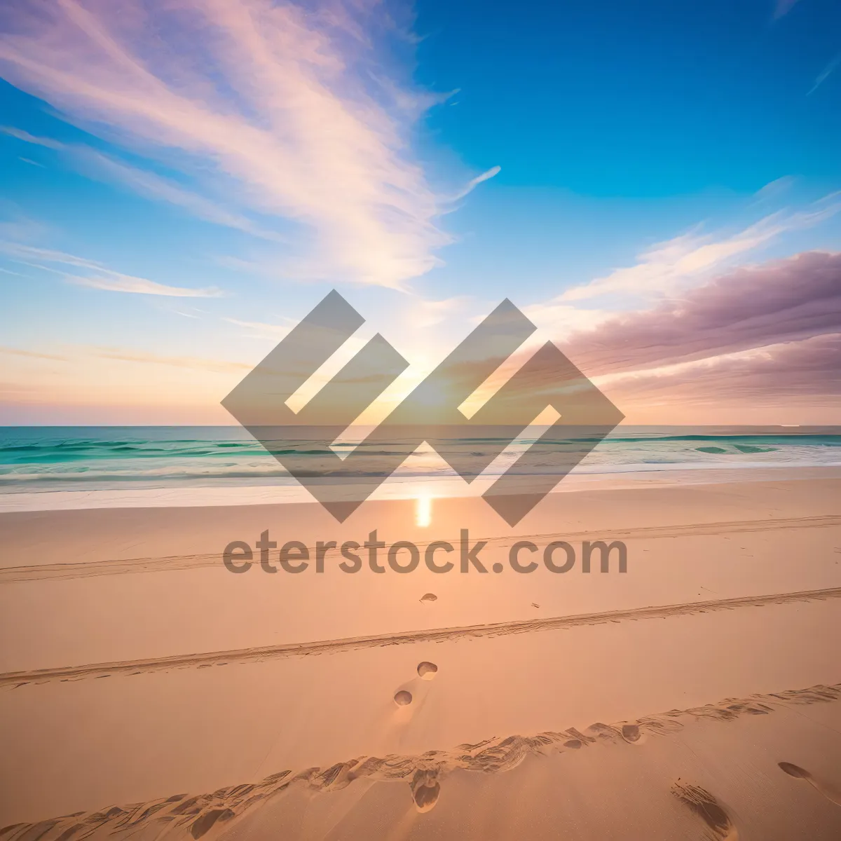 Picture of Serene Summer Sunset Over Tropical Beach