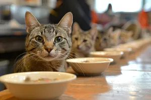 Curious Feline in a Mixing Bowl Cat Portrait