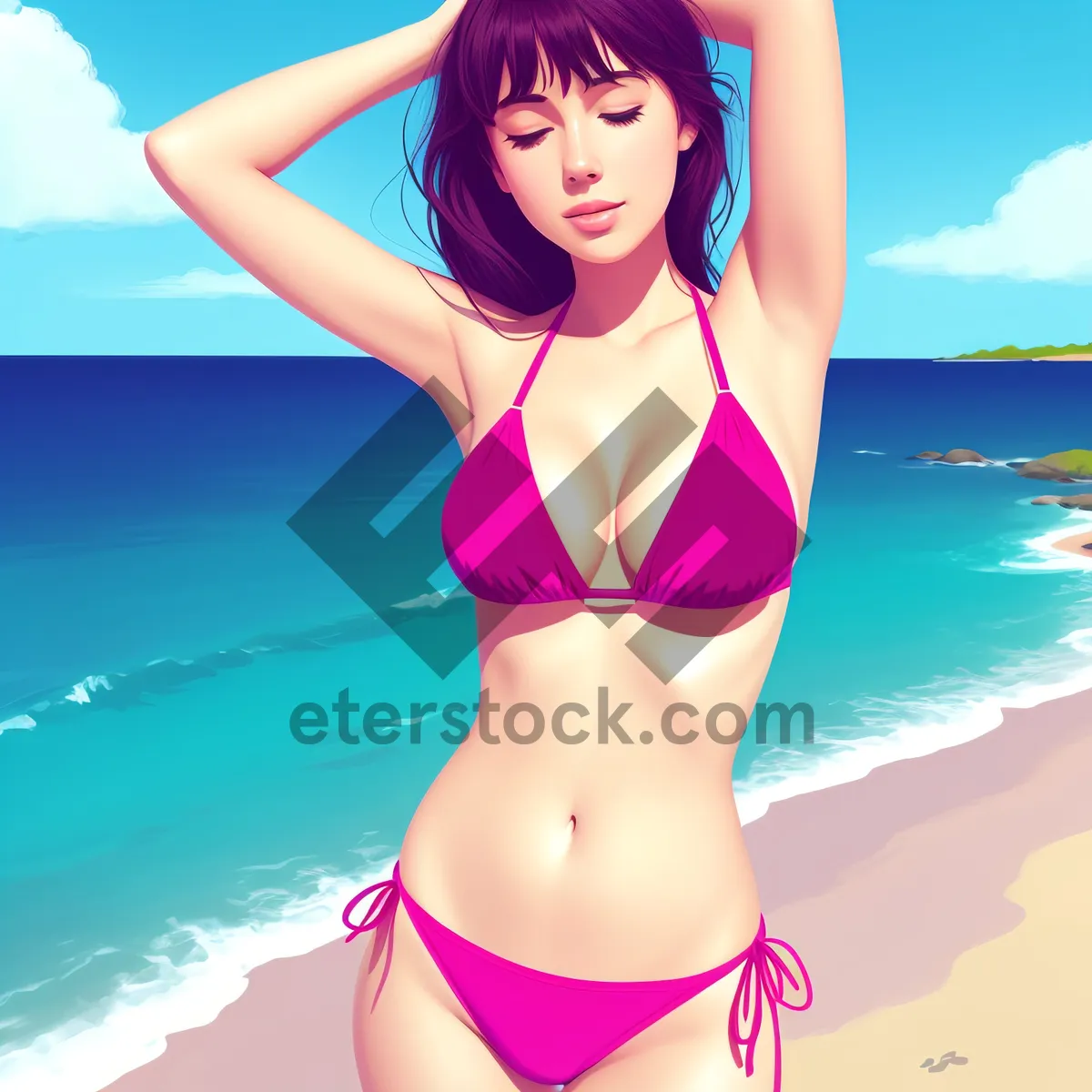 Picture of Beach Babe in Stylish Bikini: Perfect Summer Getaway Look