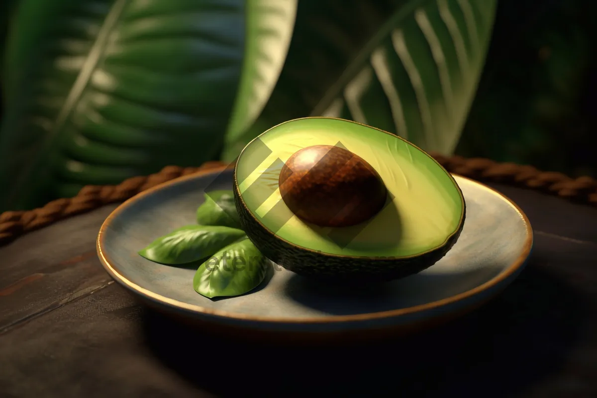 Picture of Fresh avocado salad plate for a healthy lunch