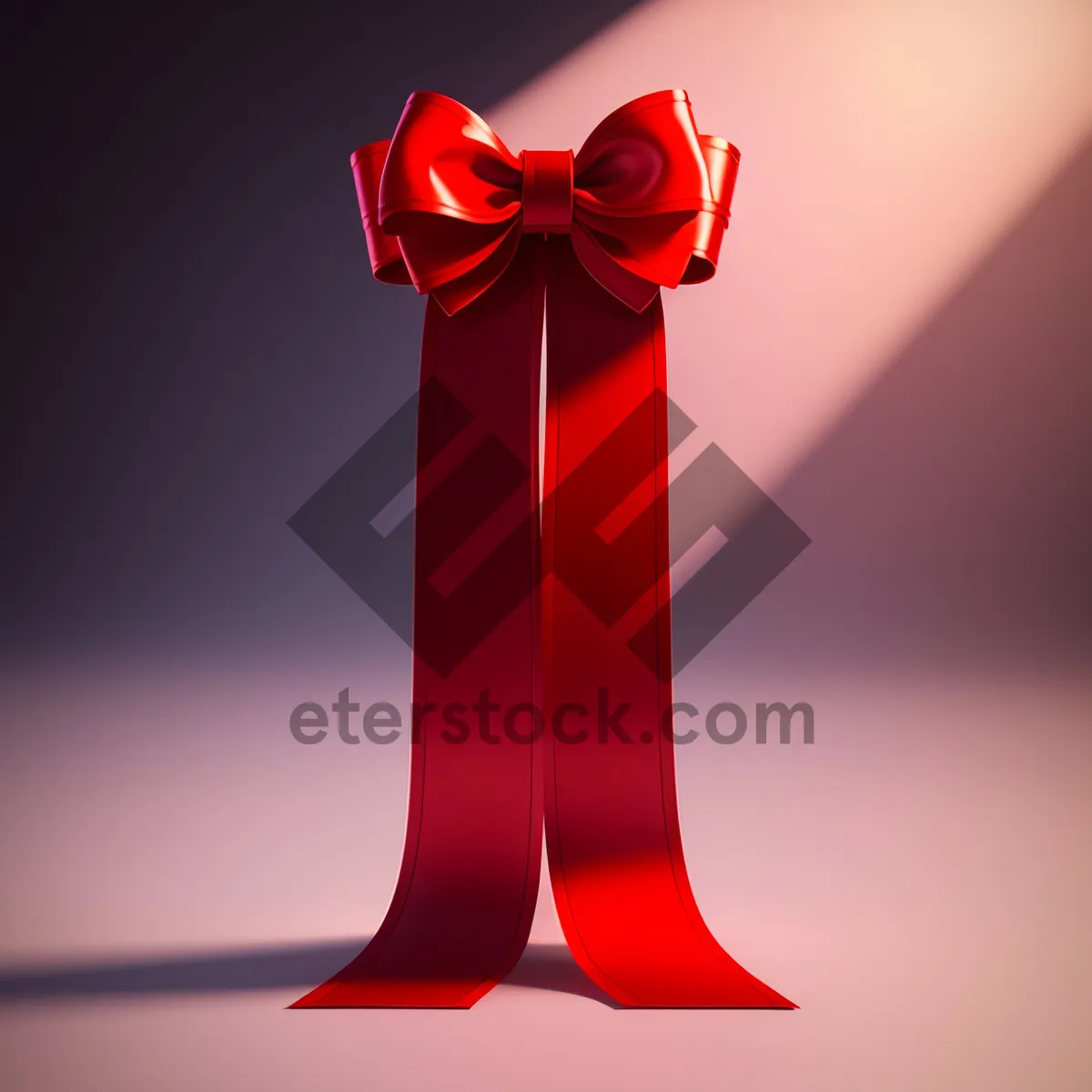 Picture of 3D Ribbon Symbol with Bow - Present Decoration