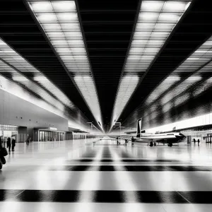 Urban Transportation Megahub: Futuristic Glass Passageway