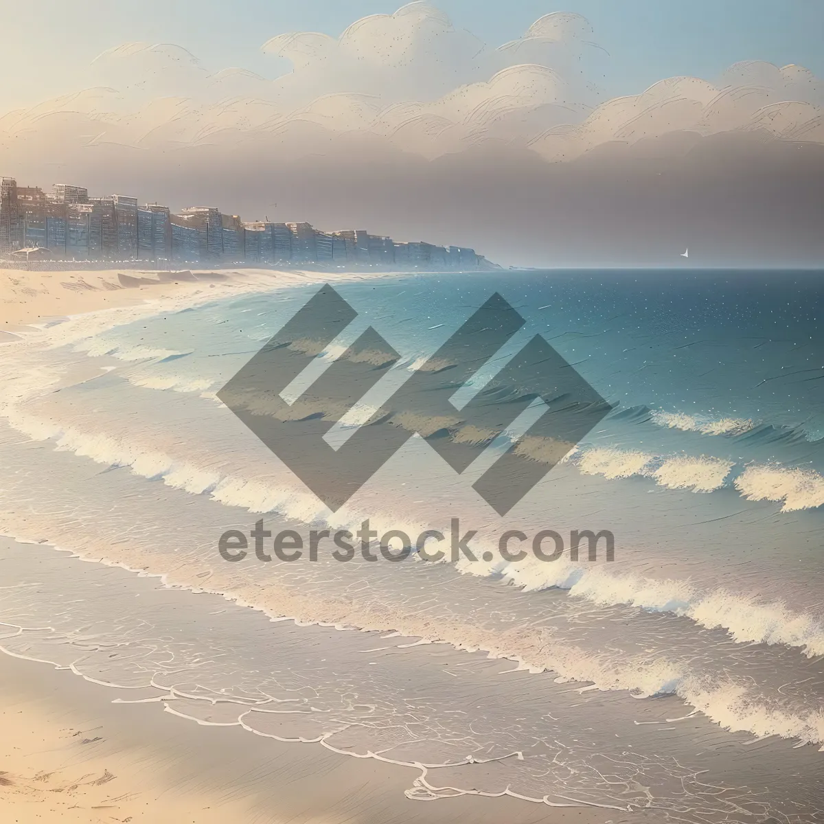 Picture of Sunny Beachscape Along the Tropical Coastline