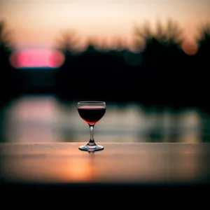 Celebratory Red Wine in Wineglass