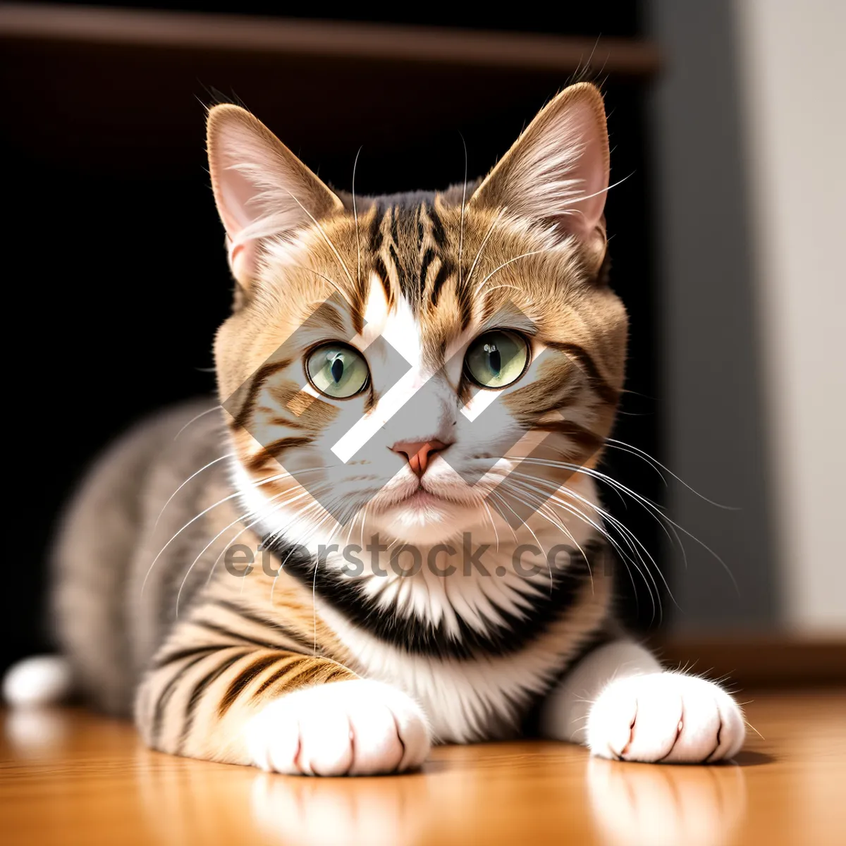 Picture of Adorable Kitty Curiously Peeking with Playful Whiskers