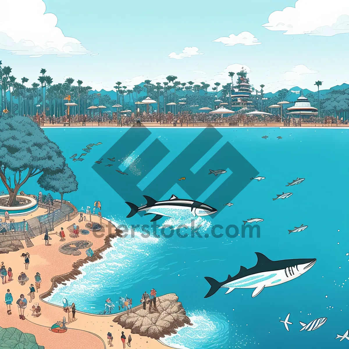 Picture of Tropical Paradise: Sun-kissed Beachfront Oasis