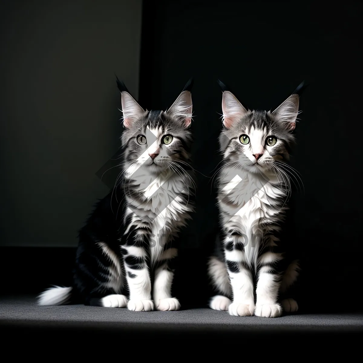 Picture of Adorable Curious Kitten Peeking Through Window