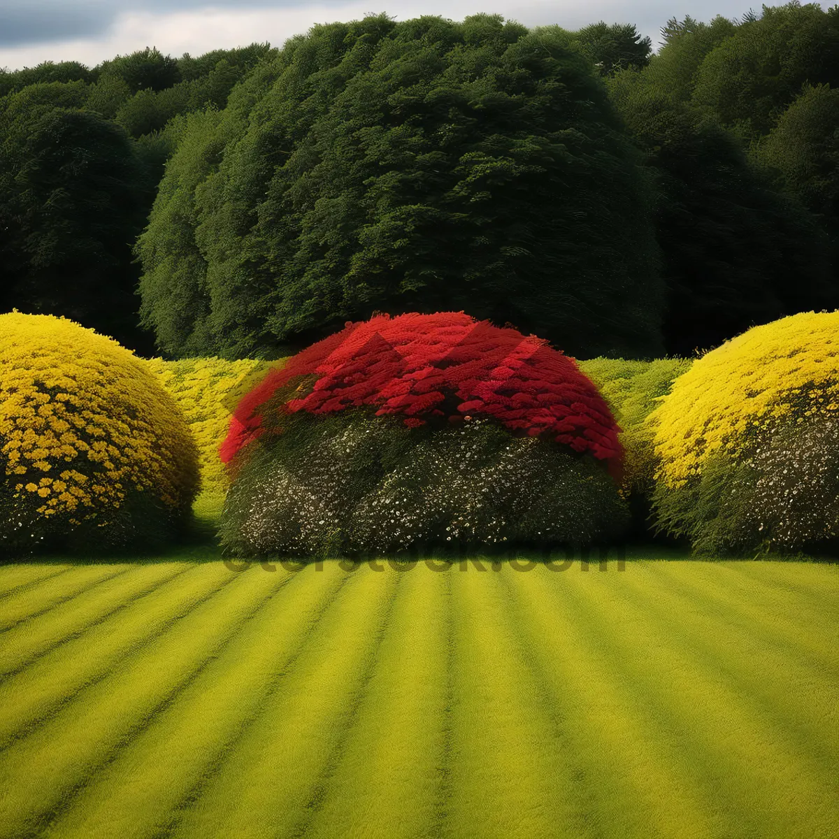 Picture of Colorful Wool Tennis Ball on Agricultural Field