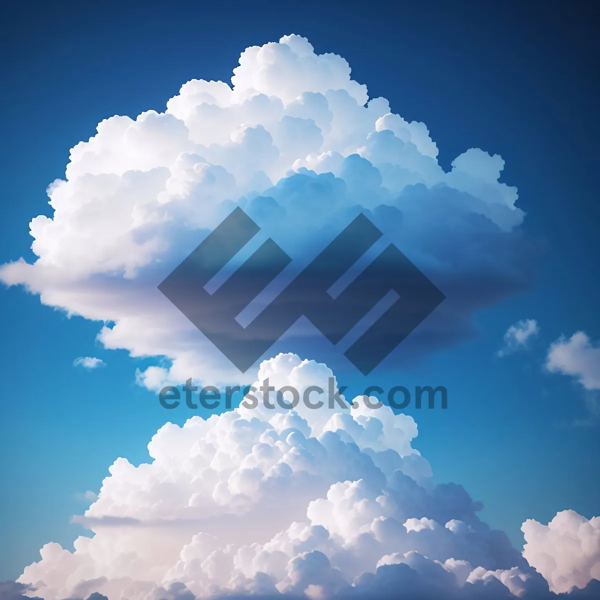 Picture of Vibrant Azure Sky with Fluffy Clouds