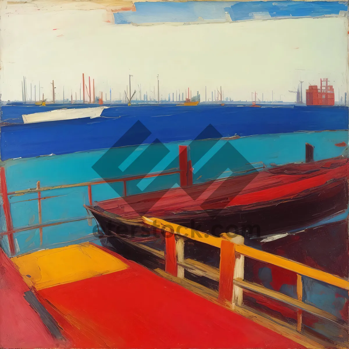 Picture of Coastal Container Ship on Summer Seas