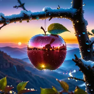 Bright Red Delicious Apple in Celebration Symbolizing Nation.